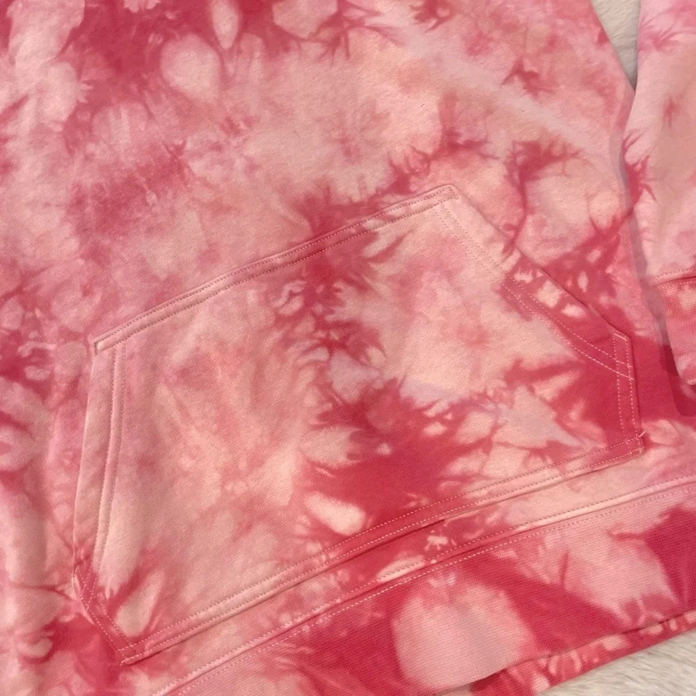 Gap Teen Pink Tie Dye Print Long Sleeve Pullover Hoodie Size 14/16